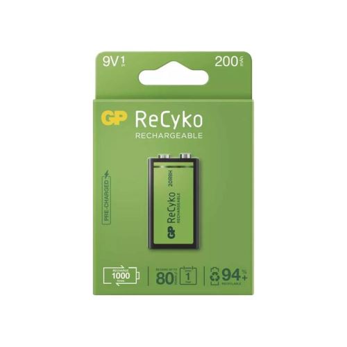 Batérie 6F22 nabíjacie 9V / 200mAh GP Recyko