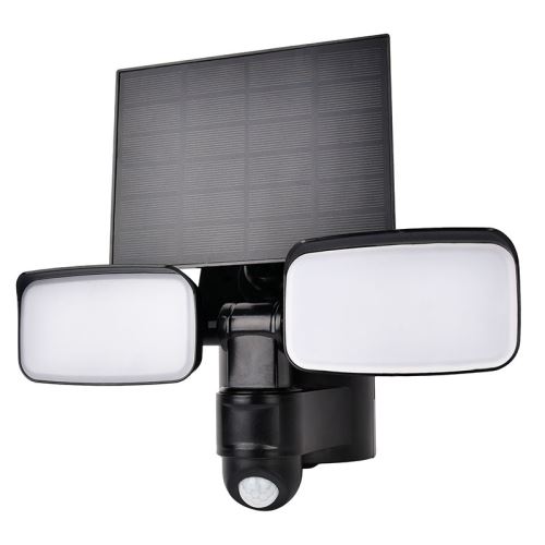 Solight LED solární osvětlení se senzorem, 9W, 850lm, 4000K, Li-Ion, černá