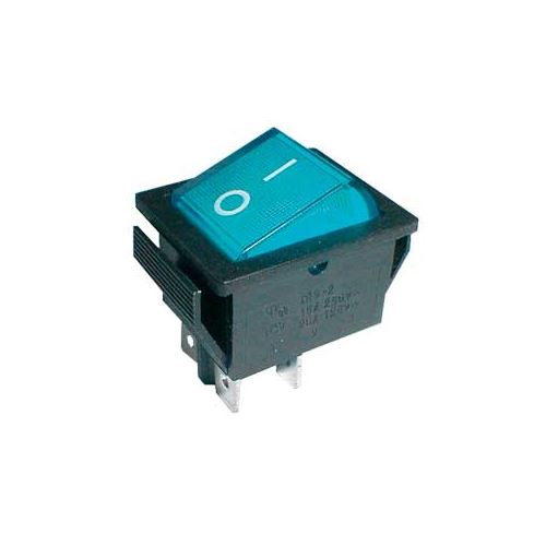 Prepínač kolískový 2pol./4pin ON-OFF 250V / 15A dec. modrý