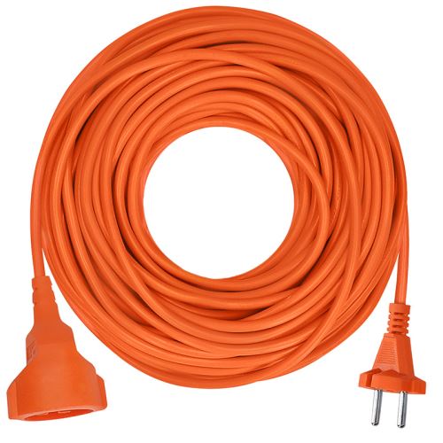 Solight prodlužovací kabel - spojka, 1 zásuvka, oranžová, plochá, 20m