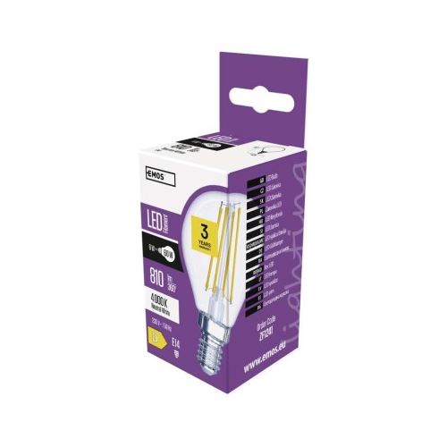 LED žiarovka Filament Mini Globe 6W E14 neutrálna biela