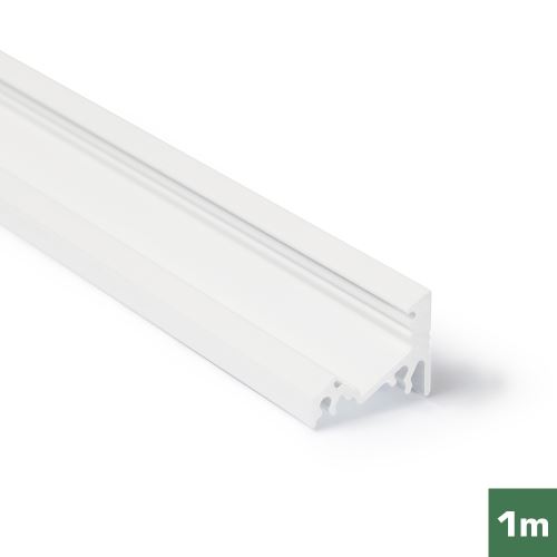 AL profil FKU60 BC / UX pre LED, bez plexi, 1m, biely
