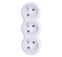 Solight rozbočka s podpěrou, 3 x 10A, bílá (2)