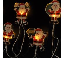 Solight LED okenní řetěz - Santa, 6x LED, přísavný, 120cm, 2x AA (1)
