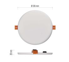 LED panel 155mm, kruhový zabudovateľný biely, 13W neutrálna biela (3)