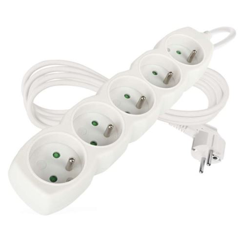 Prodlužovací kabel 5 zásuvek 2m, bílý