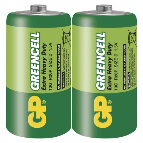 Zinková batéria GP Greencell D (R20)