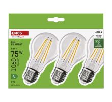 LED žárovka Filament A60 / E27 / 5 W (75 W) / 1 060 lm / neutrální bílá (9)