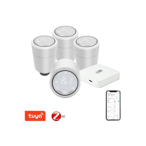 Smart sada termostatických hlavíc a centrálnej jednotky IMMAX NEO 07732C ZigBee Tuya