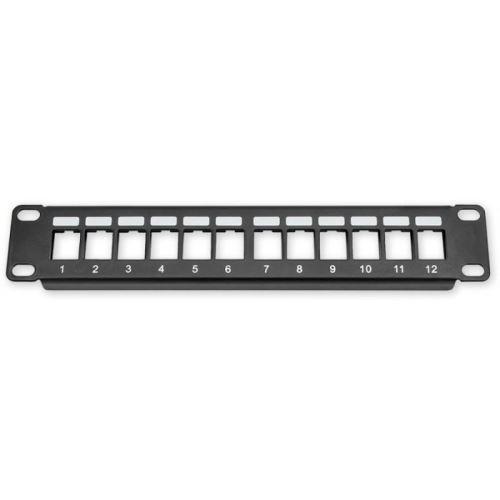 PP-109 12P empty (1705-048) - 10" patch panel 1U, 12 pozic, neosazený