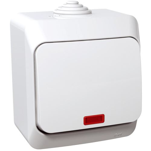 Cedar Plus spínač 1So IP44 biela