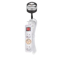 Solight prodlužovací přívod 3m, 3 zásuvky, vypínač, 16A/3680W, PVC, bílý (3)