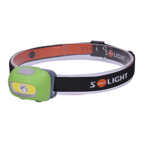Solight LED čelové svietidlo, 3W Cree + 3W COB, 120l, biele + červené svetlo, 3x AAA