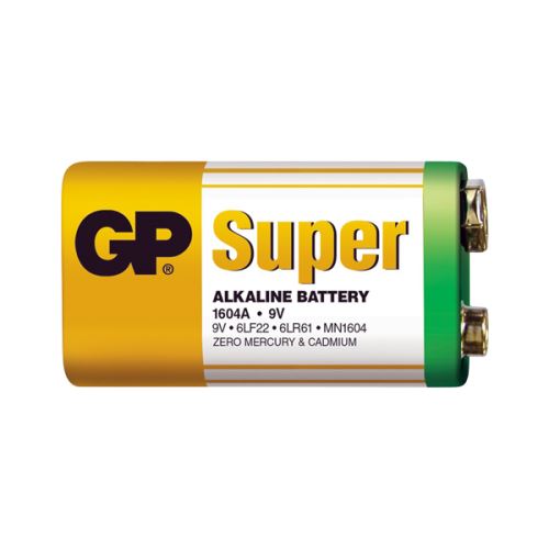 Batérie 6F22 (9V) alkalická GP Super Alkaline 9V