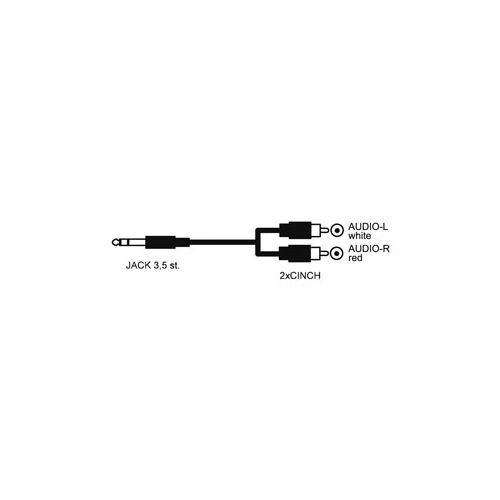 Kabel HADEX JACK 3.5 stereo/2xCINCH 10m