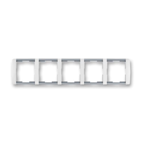 Rámeček pětinásobný, vodorovný, bílá/ledová šedá, ABB, Element 3901E-A00150 04