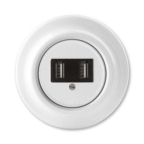 ABB Decent Prístroj nabíjací USB, biela