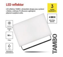 LED reflektor TAMBO, 50 W, 5000 lm, IP65, černý (8)