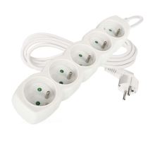 Prodlužovací kabel 5 zásuvek 3m, bílý