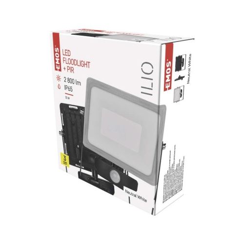 LED reflektor Iliou s pohybovým čidlom, 30W, IP54