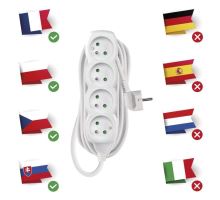 Prodlužovací kabel – 4 zásuvky, 5m, bílý (4)