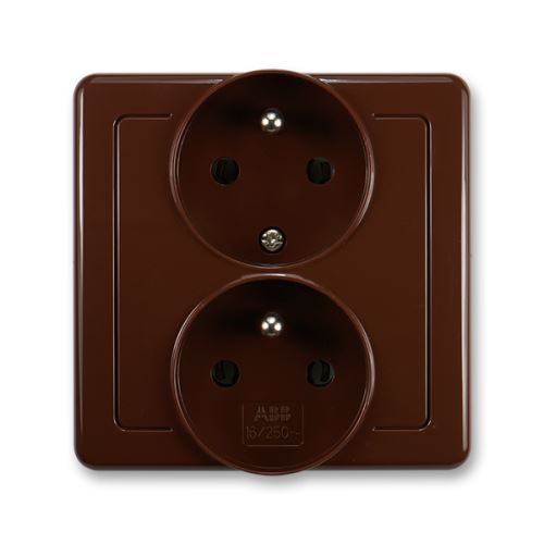 Zásuvka dvojnásobná polozapuštěná, hnědá, ABB Swing 5512G-C02249 H1