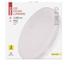 LED prisadené svietidlo TORI, kruhové biele 24W teplá b., IP54 (9)