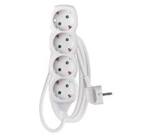 Prodlužovací kabel 2 m / 4 zásuvky / bílý / PVC / 1 mm2
