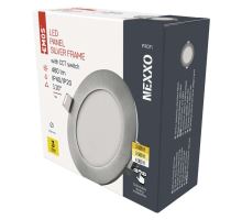 LED vestavné svítidlo NEXXO, kruhové, stříbrné, 7W, se změnou CCT
