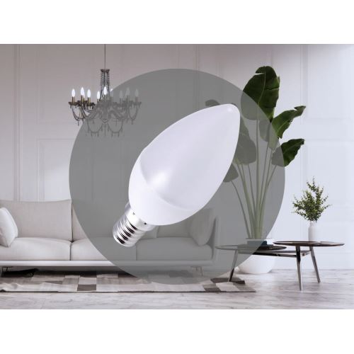LED žárovka 5W - C37 / E14 / SMD / 6500K - ZLS702