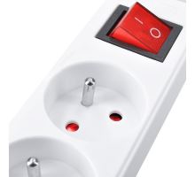 Solight prodlužovací přívod 5m, 4 zásuvky, vypínač, 16A/3680W, PVC, bílý (2)