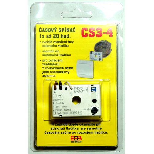 Časový spínač CS3-4 pod vypínač