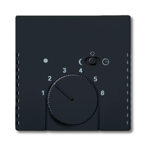 Kryt termostatu s otočným ovládáním, mechová černá, ABB Future linear 2CKA001710A3909