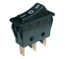 Prepínač kolískový 3pol./3pin (ON) -OFF- (ON) 250V / 15A čierny Prepínač kolískový 3pol./3pin (ON) -OFF- (ON) 250V / 15A čierny