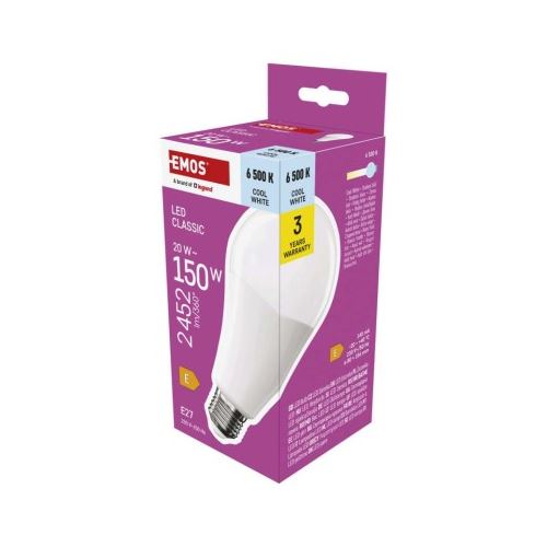 LED žiarovka Classic A80 / E27 / 20 W (150 W) / 2452 lm / studená biela