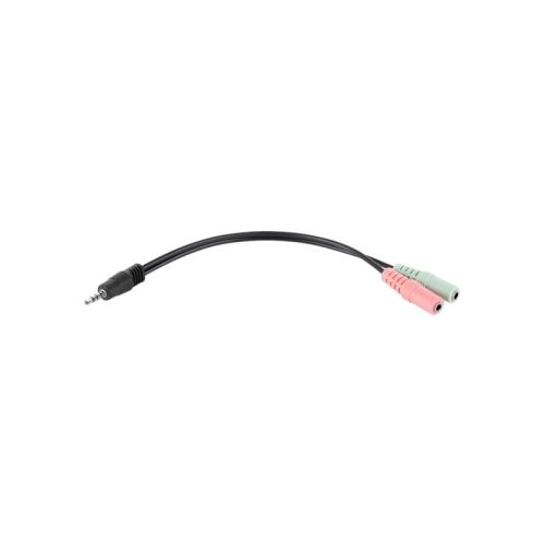 Kábel LCH KPO2927 JACK 3.5 konektor 4pin/2x JACK 3.5 zdierka stereo 0,2m
