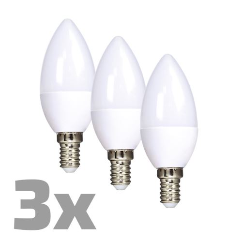 ECOLUX LED žiarovka 3-pack, sviečka, 6W, E14, 3000K, 450L, 3ks