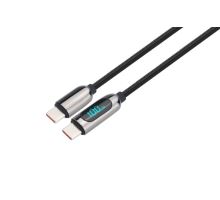 Solight USB-C kábel s displejom, USB-C konektor - USB-C konektor, 100W, 2m Solight USB-C kábel s displejom, USB-C konektor - USB-C konektor, 100W, 2m
