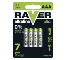Alkalická baterie RAVER LR03 (AAA), blistr