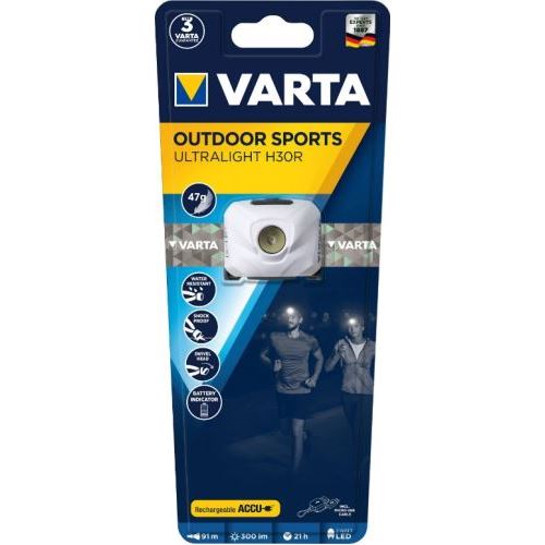 Svítilna nab. VARTA čel. bílá LED3W 300ml LiPol.Sport