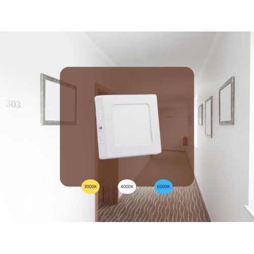 LED přisazený panel 6W / PSSF / SMD / CCT / WH - LPL431