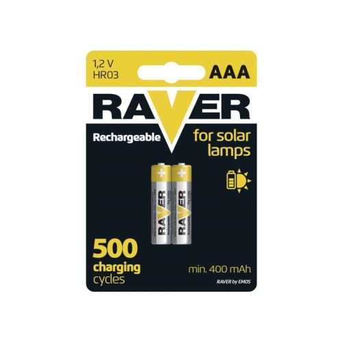 Baterie AAA (R03) nabíjecí 1,2V/400mAh RAVER solar 2ks
