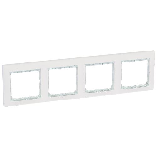 Valena rámček 4-násobný biela / priehľadný prúžok