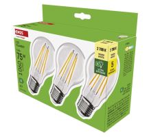 LED žiarovka Filament A60 / E27 / 5 W (75 W) / 1 060 lm / teplá biela