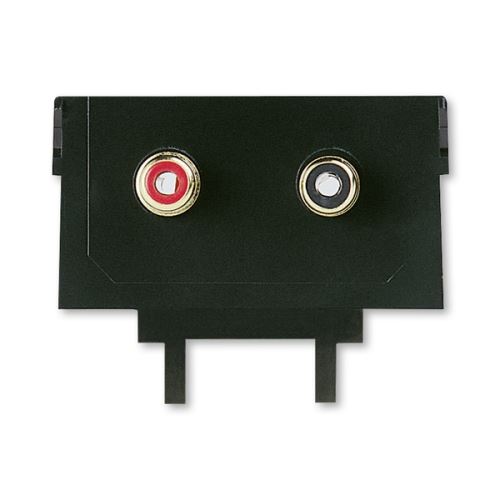 Nosná maska s konektormi (2x zásuvka CINCH), čierna, ABB 5014A-A2206