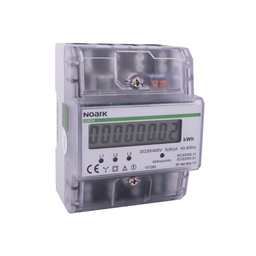 Ex9EM 3P 4M CT 1T Elektroměr 3-polový, 4-modulový, nepřímé měření, 1-tarifní, LCD displej Noark
