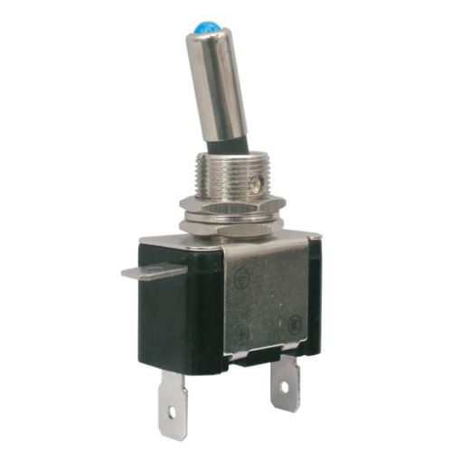 Přepínač páčkový 2pol./2pin ON-OFF 12VDC/25A LED modrá