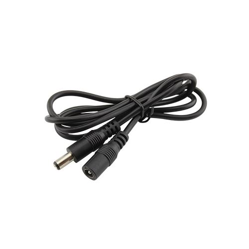 Prodlužovací kabel s konektory DC 5,5 x 2,1mm, vidlice + zásuvka, 100cm, černá