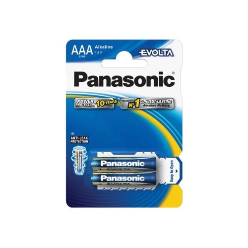 Baterie AAA (R03) alkalická PANASONIC Evolta 2ks / blistr