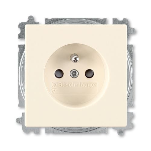 Zásuvka jednonásobná s clonkami, bezšroubové svorky, slonová kost, ABB Future linear, Solo 5519B-A0235782